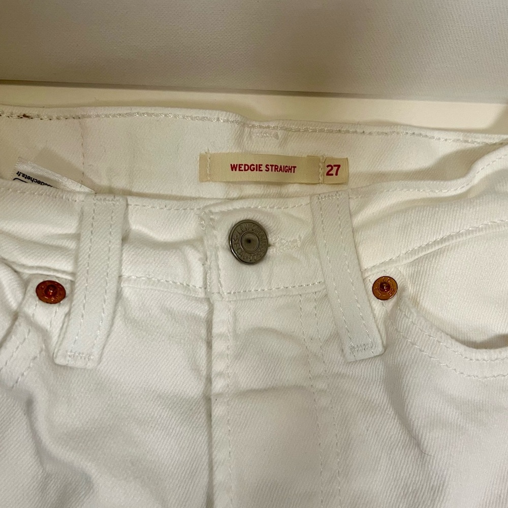 Levi’s White Jeans Denim - High Rise Straight Wedgie - Picture 4 of 10